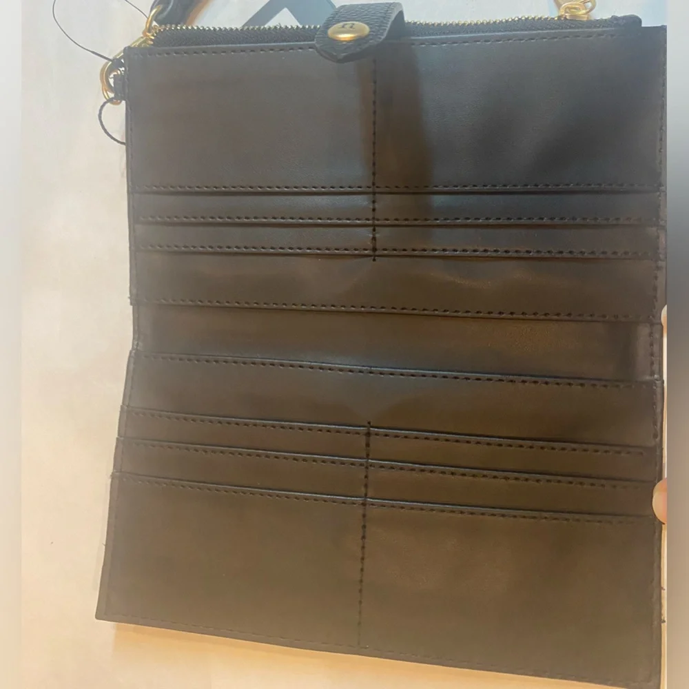 Nanette Lepore Gemma Slim Wristlet convertible wallet multi compartment zip top